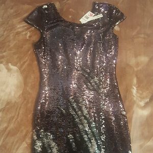 Black and silver sequence dress